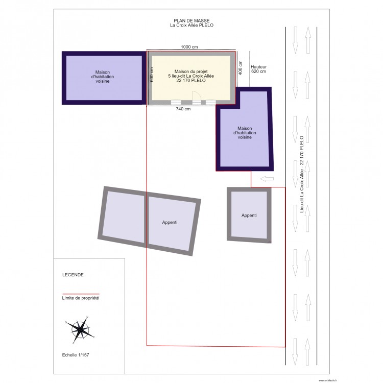 PLAN DE MASSE. Plan de 0 pièce et 0 m2