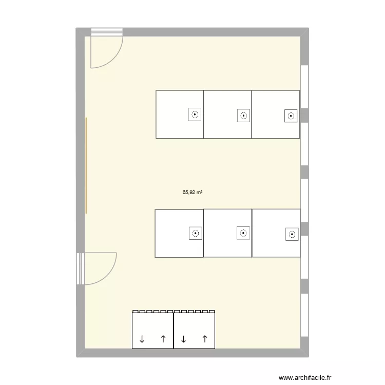 salle 8 nouveau. Plan de 1  et 66 m²