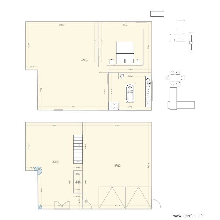 plan B montée girouard . Plan de 5 pièces et 173 m2