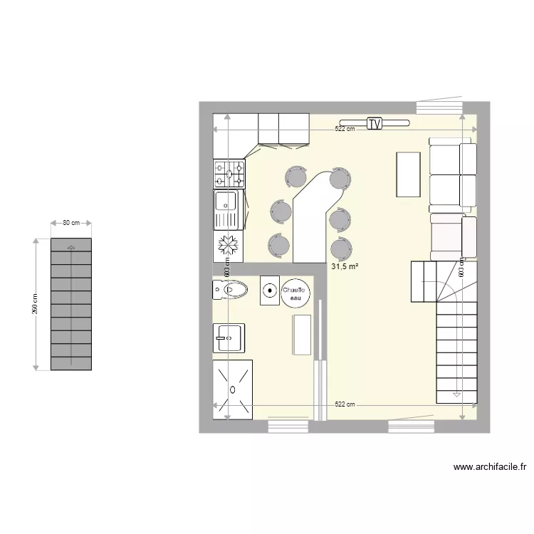 Plan maison 35m2 au sol avec mezzzanine. Plan de Plan maison 35m2 au sol avec mezzzanine. Plan de