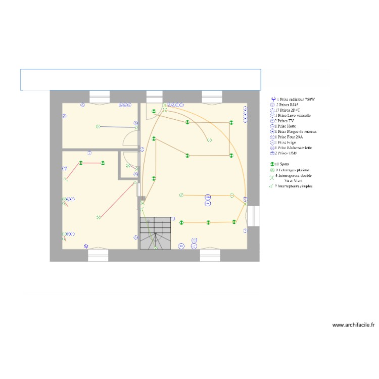 RDC PRISE ET POINT LUMINEUX. Plan de 0 pièce et 0 m2