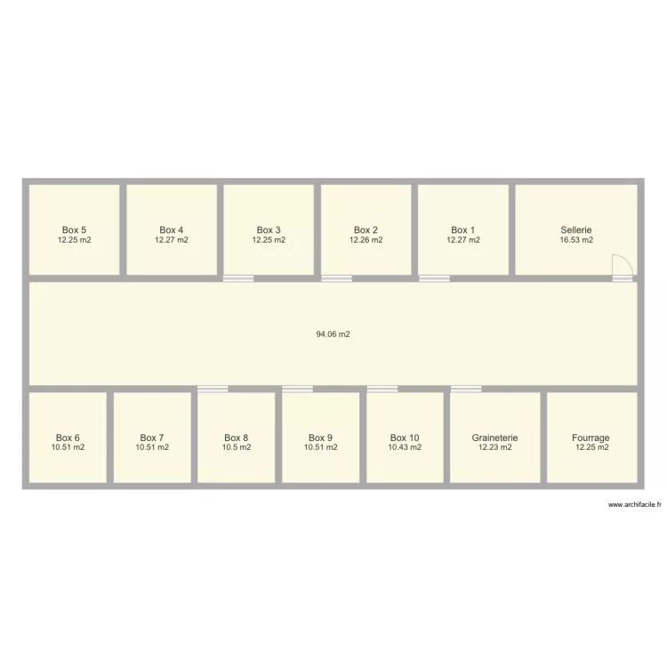 Boxes barn. Plan de Boxes barn. Plan de