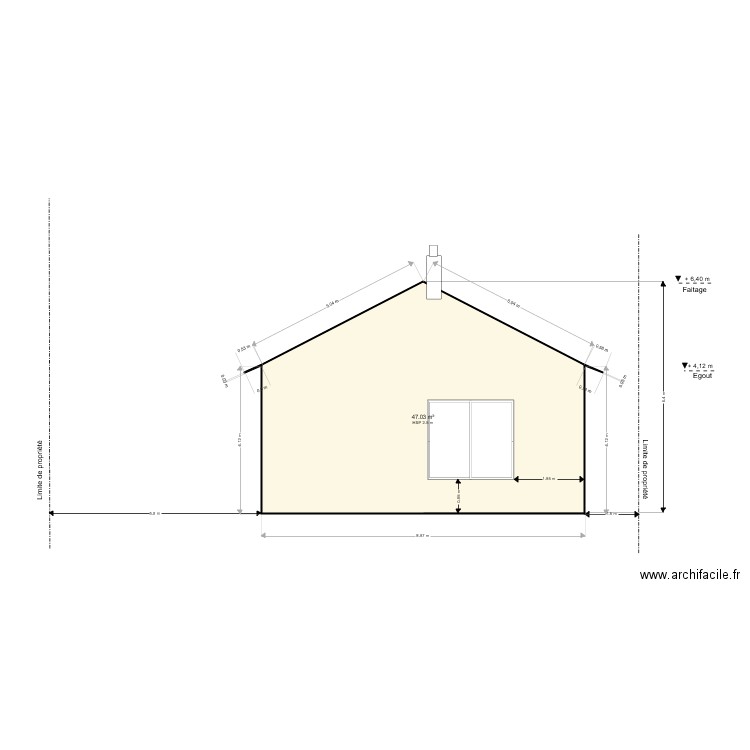 Façade Nord Est projeté. Plan de 0 pièce et 0 m2