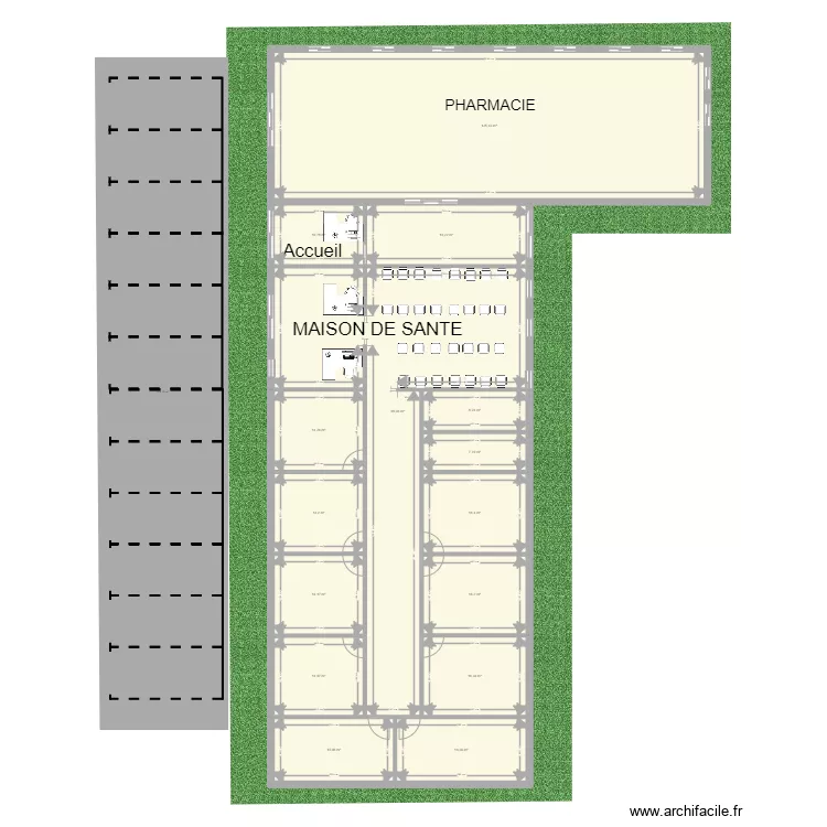 Projet Goyave pharmacie et maison de sant&eacute;. Plan de 