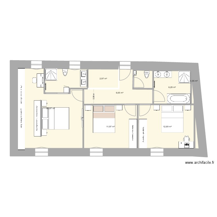 Maison Pauline sept 2024 V22. Plan de 7 pièces et 68 m2