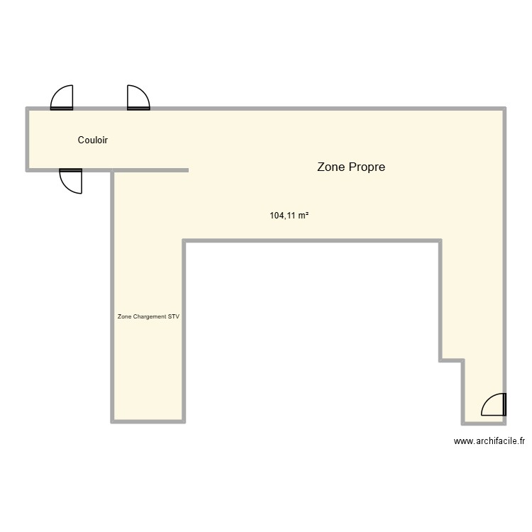 Zone Propre CHU Helora Jolimont. Plan de 1 pièce et 104 m2