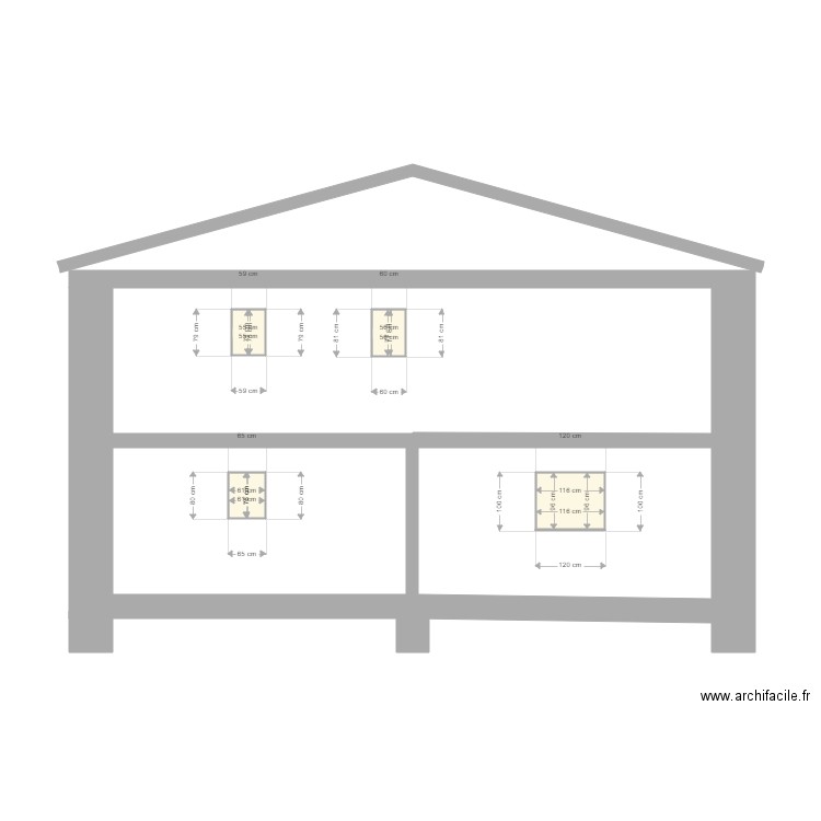 BERGERIE PIGNON OUEST. Plan de 4 pièces et 2 m2