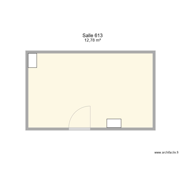 Salle 613. Plan de 1 pièce et 13 m2