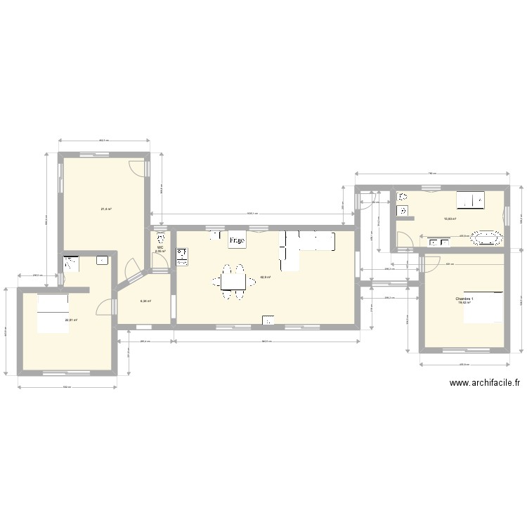 maison du haut 6. Plan de 7 pièces et 130 m2