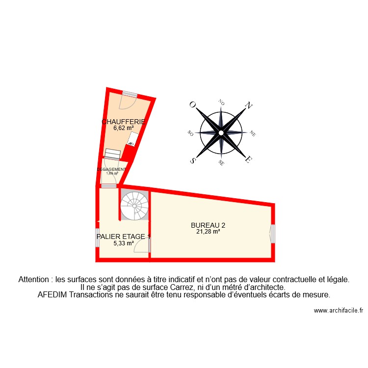 BI8242 ETAGE 1. Plan de 6 pièces et 39 m2