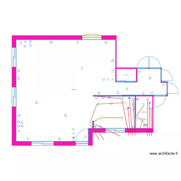 CUISINE CELLIER ELECTRICITE. Plan de CUISINE CELLIER ELECTRICITE. Plan de