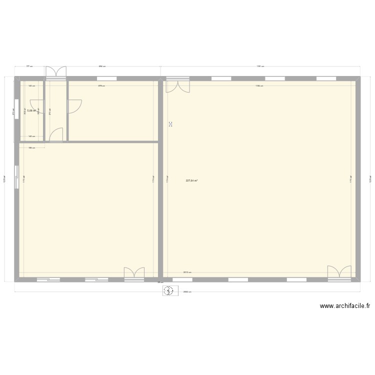 AFPA Montauban. Plan de 2 pièces et 233 m2