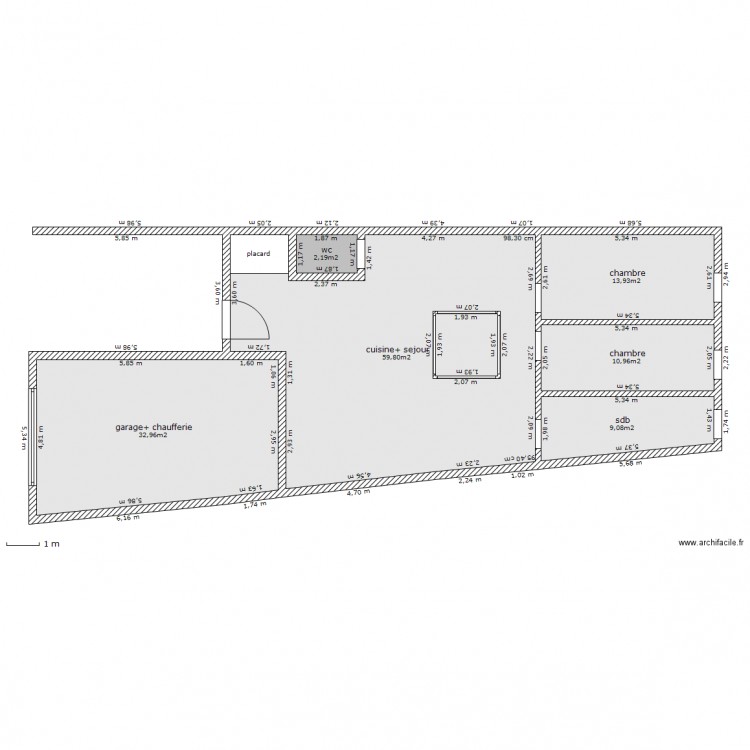 modif grange rdc. Plan de 0 pièce et 0 m2