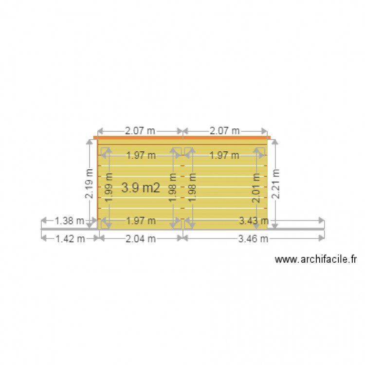 facade abri est. Plan de 0 pièce et 0 m2