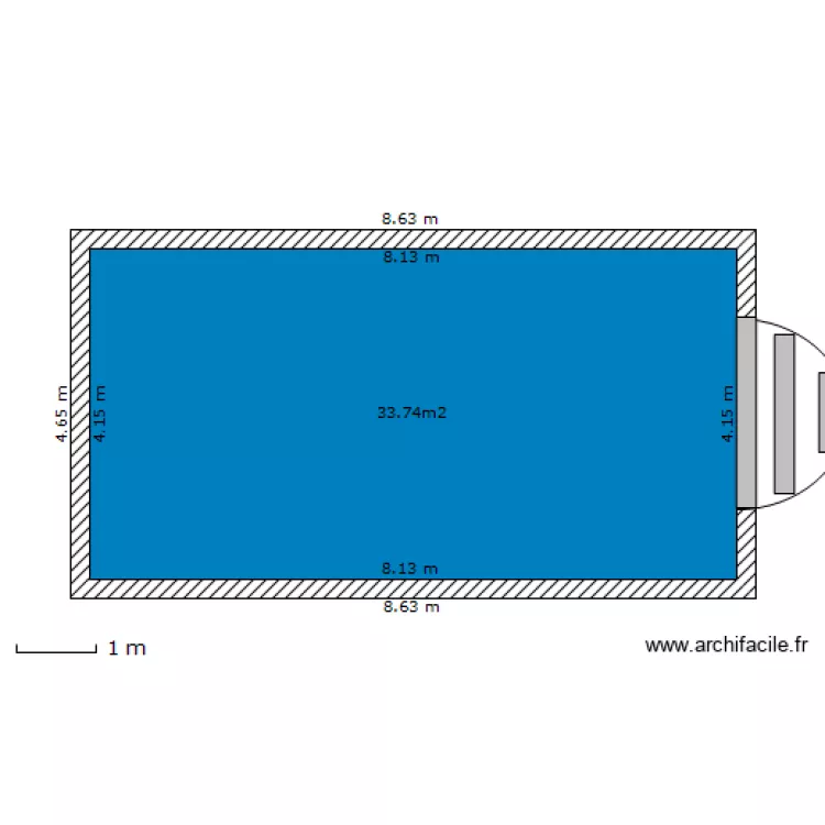 Piscine 8mx4m. Plan de 