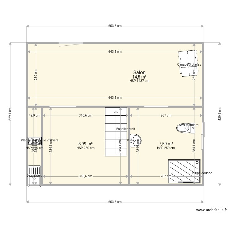 Maison Renov. Plan de 4 pièces et 33 m2