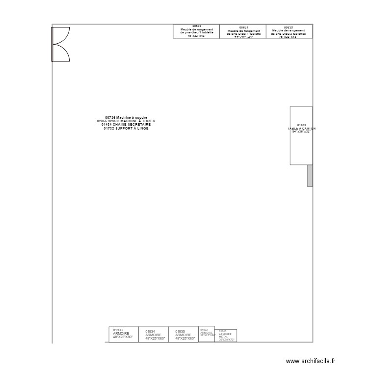 002 Entrepot Rangement. Plan de 0 pièce et 0 m2