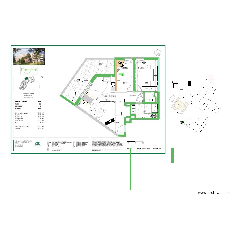 APPARTEMENT CARMINA T3 JANETH V7. Plan de 0 pièce et 0 m2
