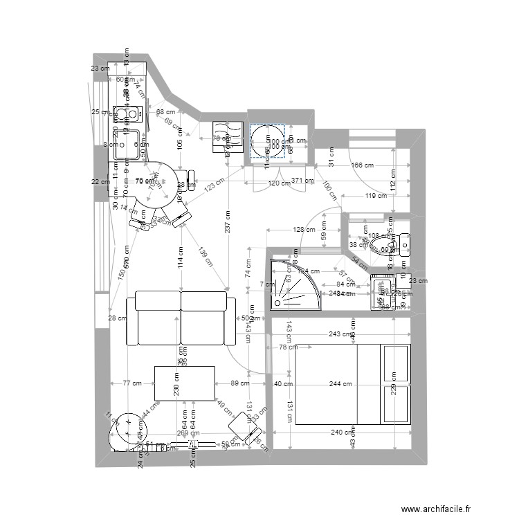 manue STUDIO 3. Plan de 4 pièces et 28 m2