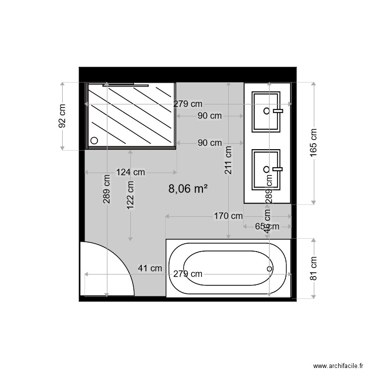 20211205SdbRdcOrigine. Plan de 1 pièce et 8 m2