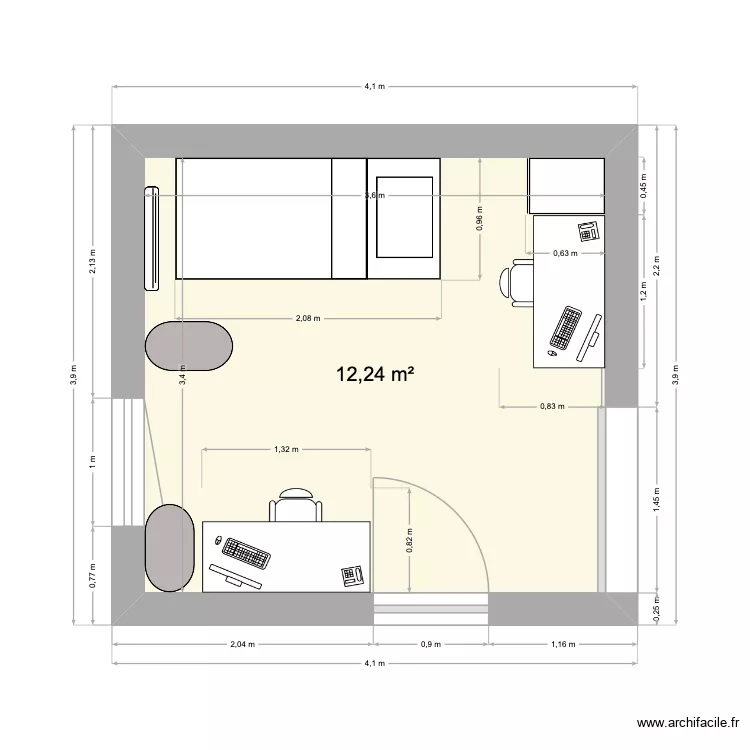 chambre 1. Plan de 1 et 12 m² chambre 1. Plan de 1 et 12 m²