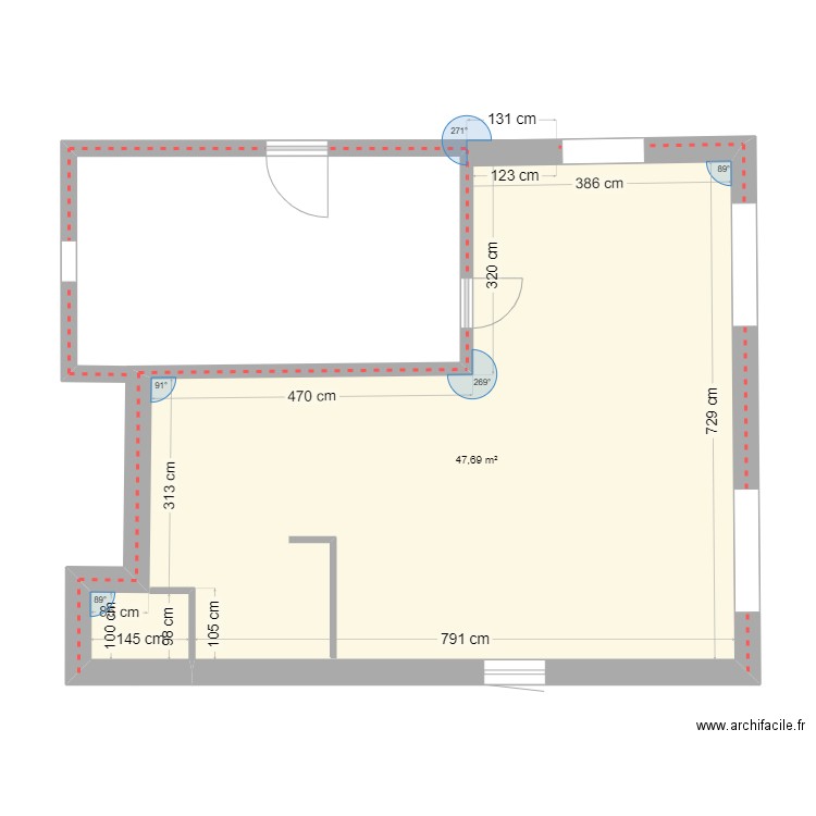 Maison Mouen. Plan de 1 pièce et 48 m2