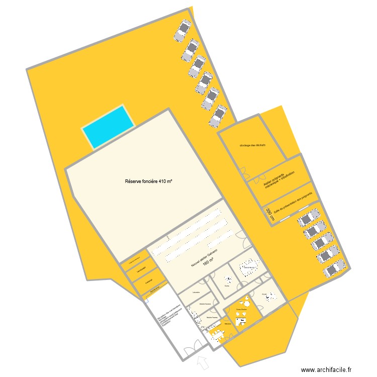 projet agrandissement option voisin. Plan de 5 pièces et 681 m2