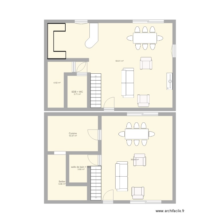 Projet Maison Etage 1. Plan de 0 pièce et 0 m2