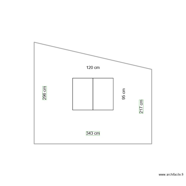 Pignon Sud. Plan de 1 pièce et 9 m2