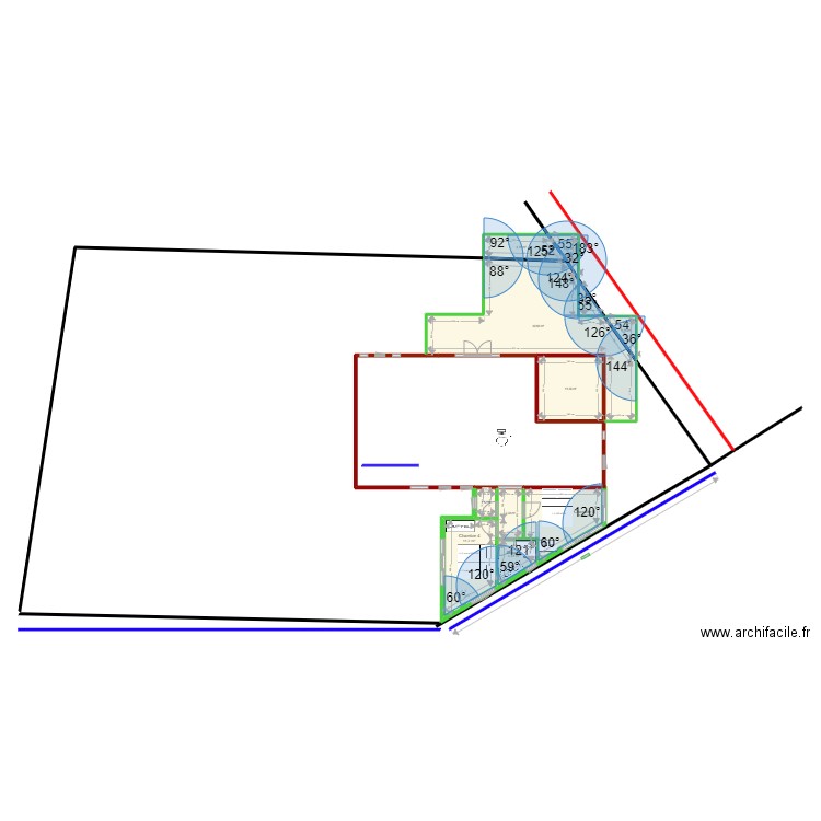 Favone Parcelle 928 et Villa. Plan de 11 pièces et 91 m2