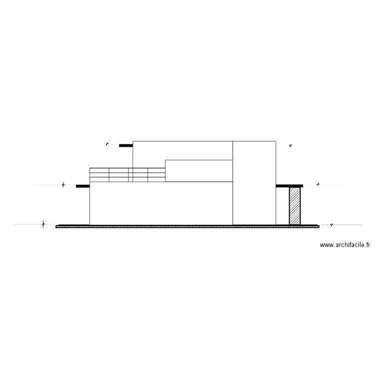 plan de façade droite 2. Plan de 0 pièce et 0 m2