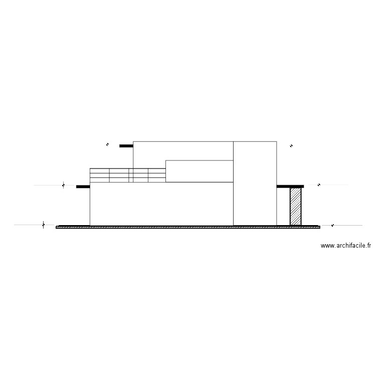 plan de façade droite 2. Plan de 0 pièce et 0 m2