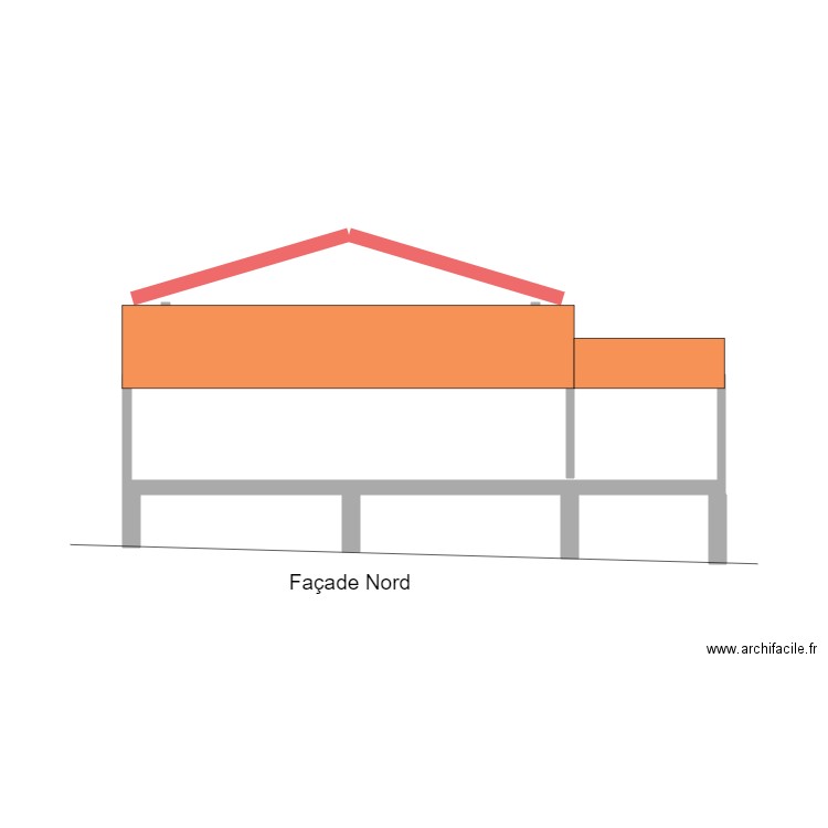 Façade Nord. Plan de 0 pièce et 0 m2