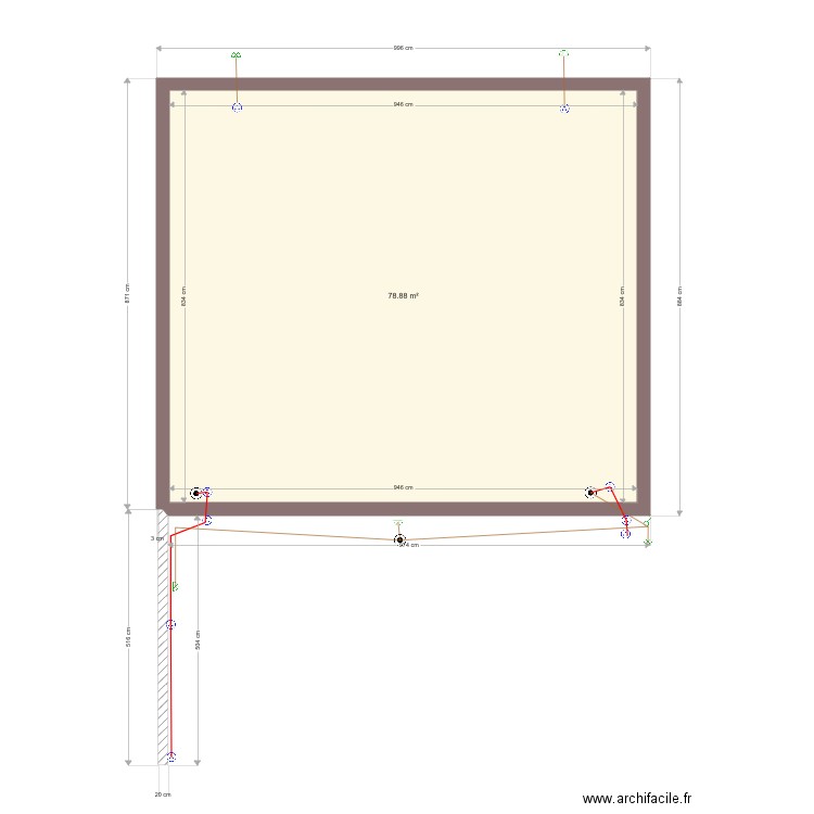 logis elec chambre bas et salon. Plan de 0 pièce et 0 m2