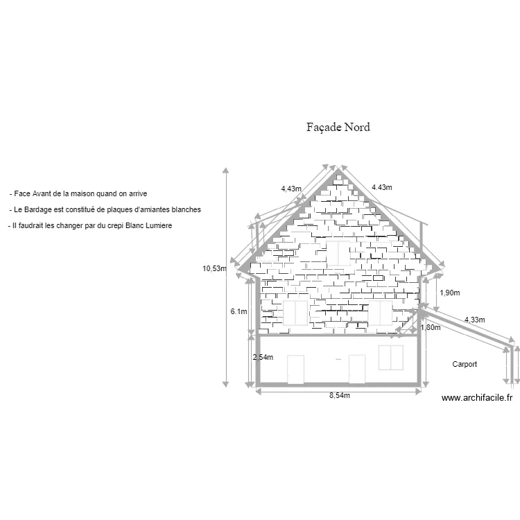 Facade Nord Plan . Plan de 