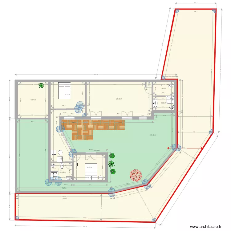 Extension SGDD  2021 URBANISME Plan en d&eacute;calage. Plan de 