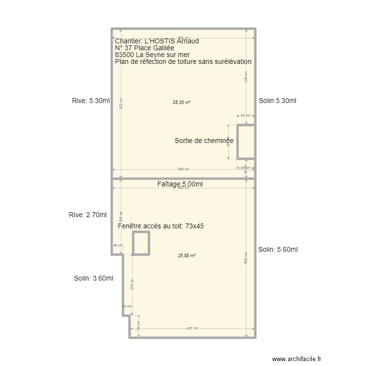 Plan L'HOSTIS. Plan de 4 pièces et 53 m2