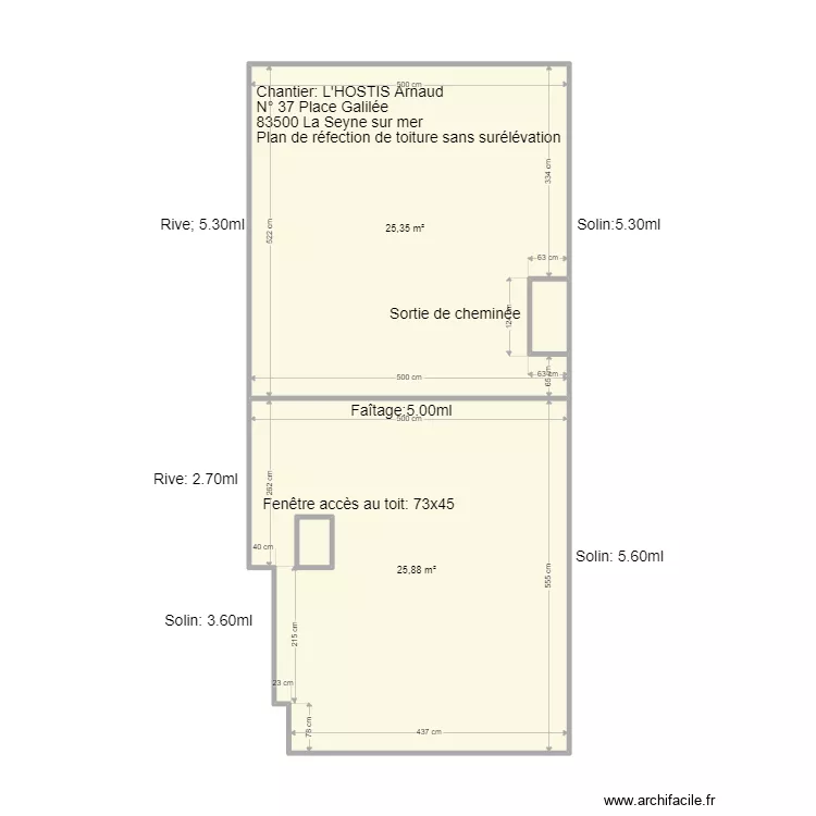 Plan L'HOSTIS. Plan de 