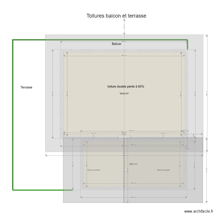 toiture balcon terrasse 8 2. Plan de 0 pièce et 0 m2