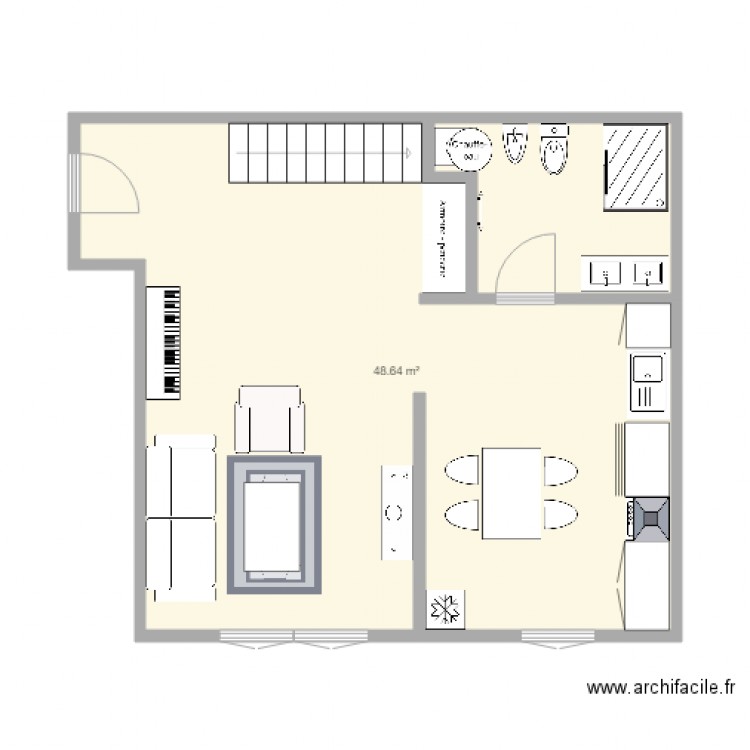 plan studio2 . Plan de 0 pièce et 0 m2