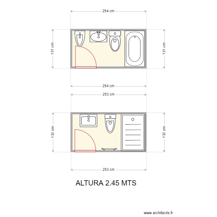 ALICIA ALAORDEN BAÑO. Plan de 2 pièces et 6 m2