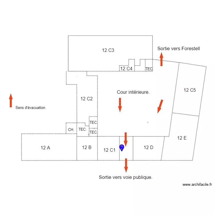 Forestell vous &ecirc;tes ici. Plan de 