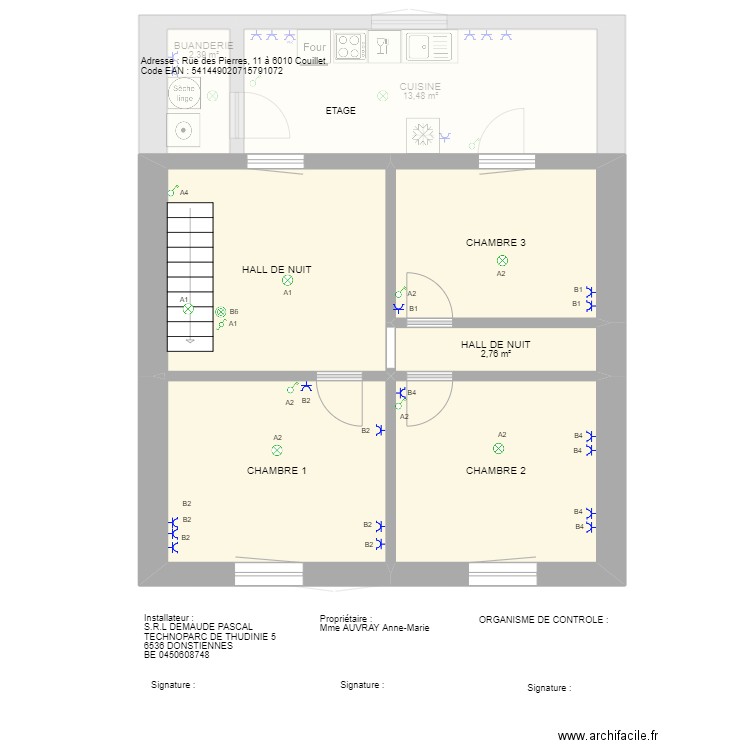 AUVRAY1. Plan de 10 pièces et 114 m2