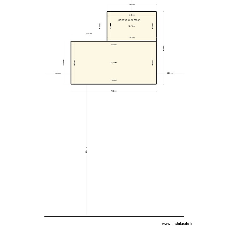 plan de masse démolition annexe &. Plan de 2 pièces et 38 m2