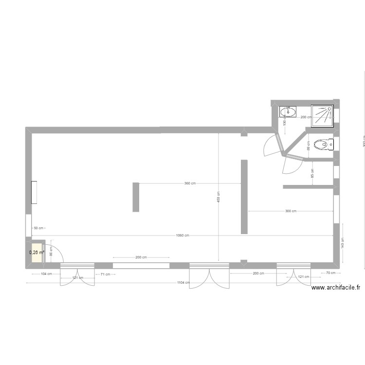 A 65 bis LP. Plan de 1 pièce et 0 m2