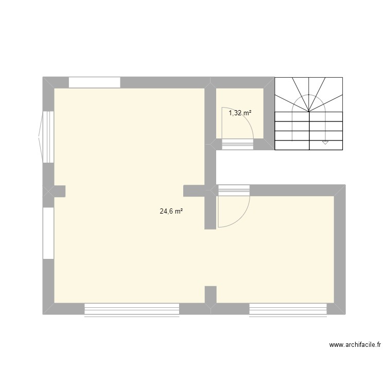 plan salon. Plan de 2 pièces et 26 m2