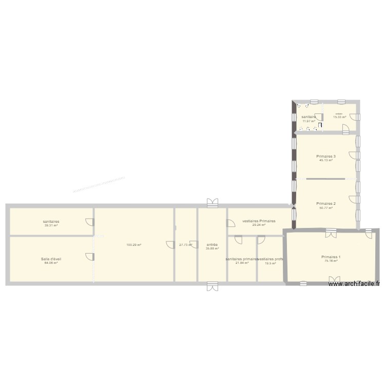 ecole reaménagée v1. Plan de 0 pièce et 0 m2