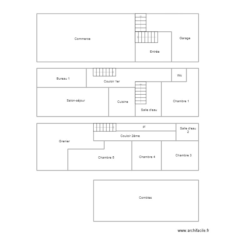 PLOBANNALEC LESCONIL BOUGEON. Plan de 15 pièces et 148 m2