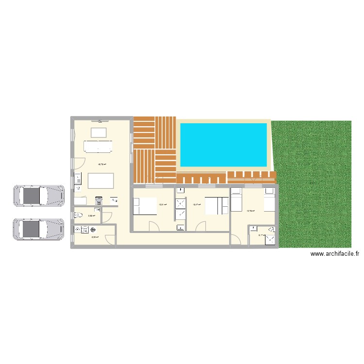 Maison T4 Air bnb. Plan de 7 pièces et 94 m2