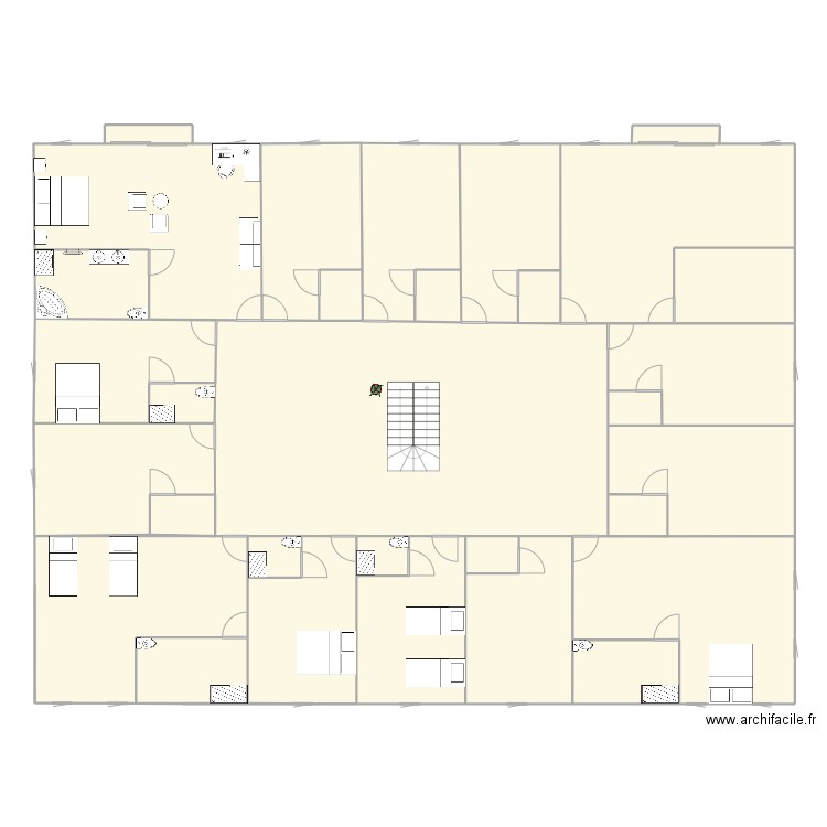 Plan étage. Plan de 28 pièces et 425 m2